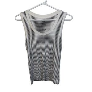 Nine West Soft Spun White/Black Striped Tank Top - Size Small
